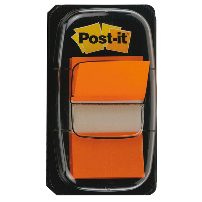 BANDERITAS SEPARADORAS AUTOADHESIVAS POST-IT 25,4MMX43MM DISPENSADOR NARANJA 50 UNIDADES