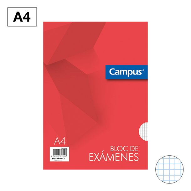 BLOC EXAMEN CAMPUS COLLEGE A4 40 HOJAS 60 GRAMOS RAYADO 4 MM.
