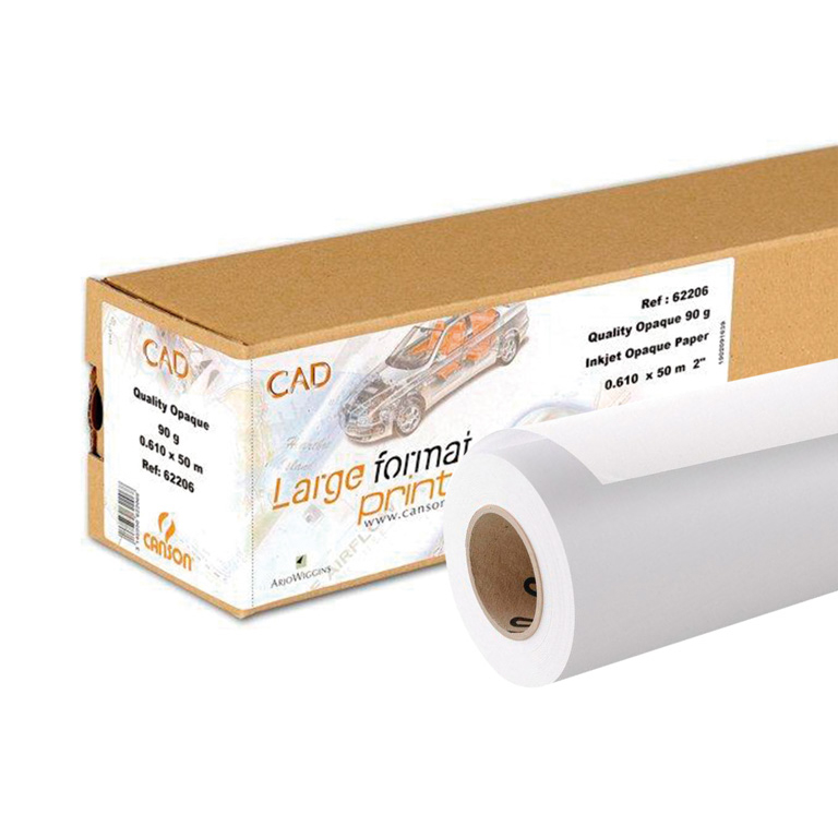 PAPEL PLOTTER CANSON 90 GRAMOS QUALITY OPACO INKJET 24 PULGADAS - 610MMX 50M