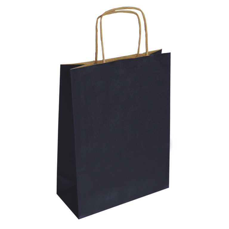 BOLSA DE PAPEL KRAFT AZUL MARINO PEQUEÑA
