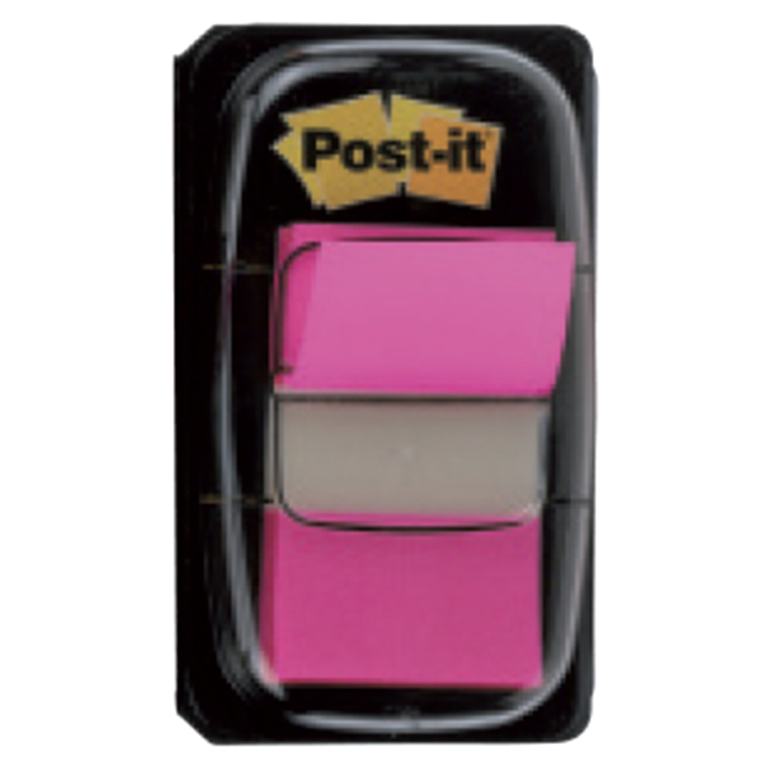 BANDERITAS SEPARADORAS AUTOADHESIVAS POST-IT 25,4MMX43MM DISPENSADOR ROSA VIVO 50 UNIDADES
