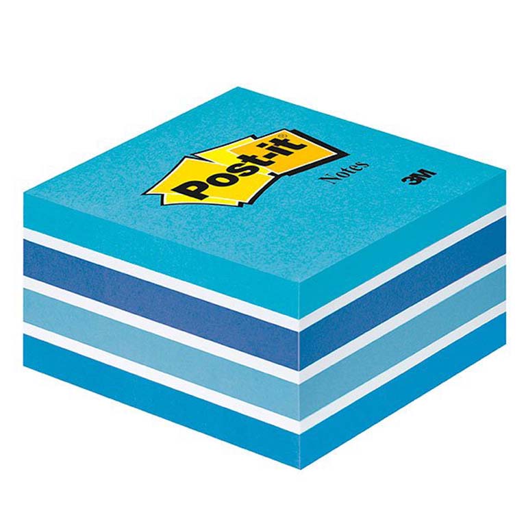 BLOC NOTAS ADHESIVAS QUITA Y PON POST-IT 76MMX76 MM AZUL PASTEL 450 HOJAS