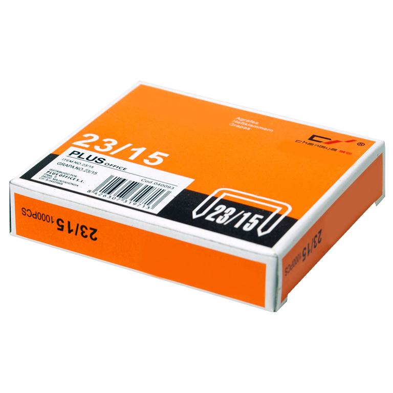 GRAPAS PLUS OFFICE 23/15 GALVANIZADAS 1000 UNIDADES CAJA