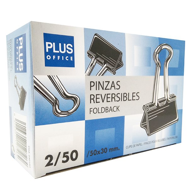 PINZA SUJETAPAPELES REVERSIBLE METALICA PLUS OFFICE N.50 50 X 30 MM CAJA 12 UNIDADES