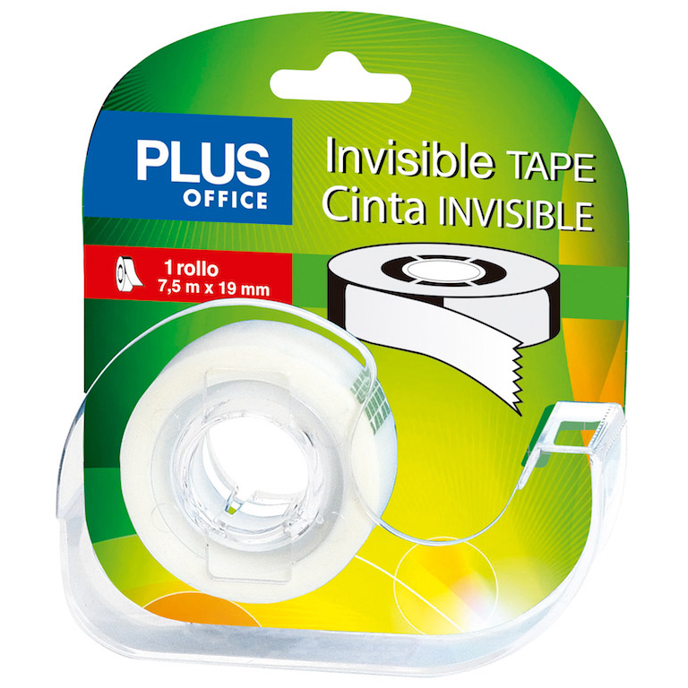 CINTA ADHESIVA INVISIBLE PLUS OFFICE CON MINIPORTARROLLOS 19MMX7,5M