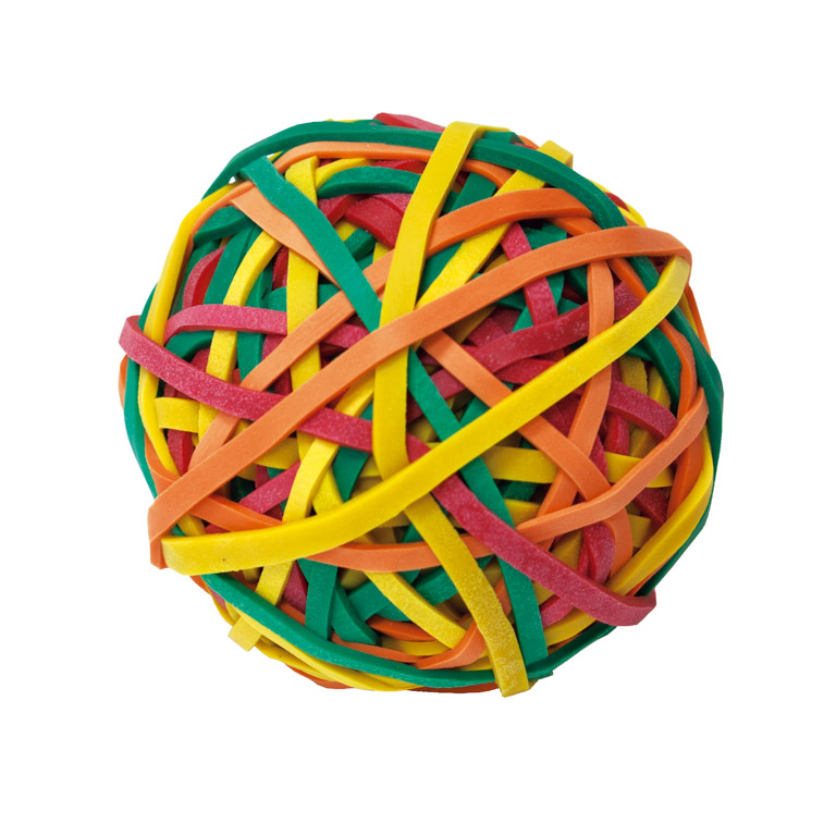 GOMAS ELÁSTICAS PLUS OFFICE EN BOLA DE COLORES 105 GRAMOS