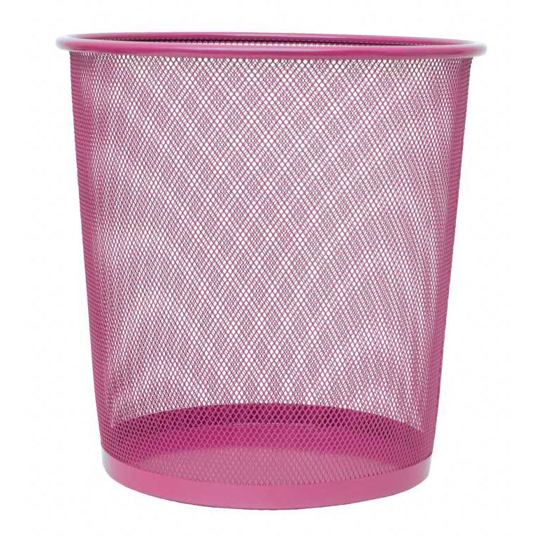 PAPELERA DE REJILLA PLUS OFFICE 13L COLOR ROSA
