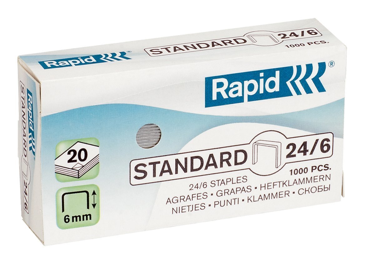 GRAPAS RAPID STANDARD 24/6 GALVANIZADAS 1000 UNIDADES CAJA