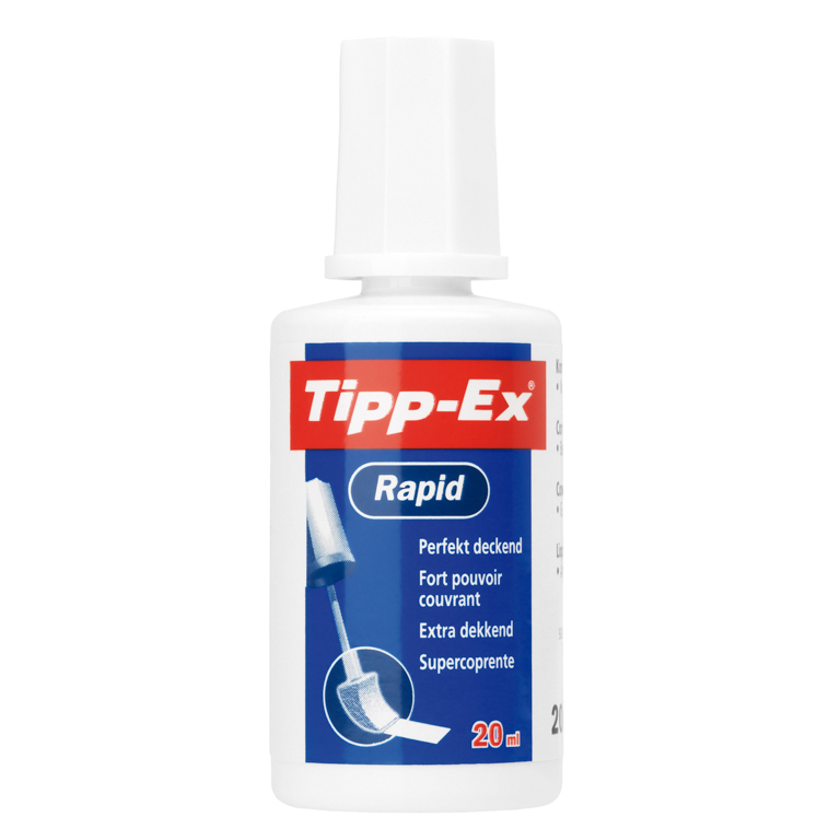 CORRECTOR LÍQUIDO TIPPEX RAPID 20 ML.