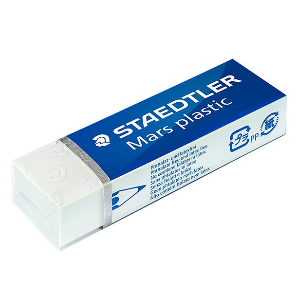 GOMA DE BORRAR STAEDTLER MARS BORRADOR PLASTIC BLANCO