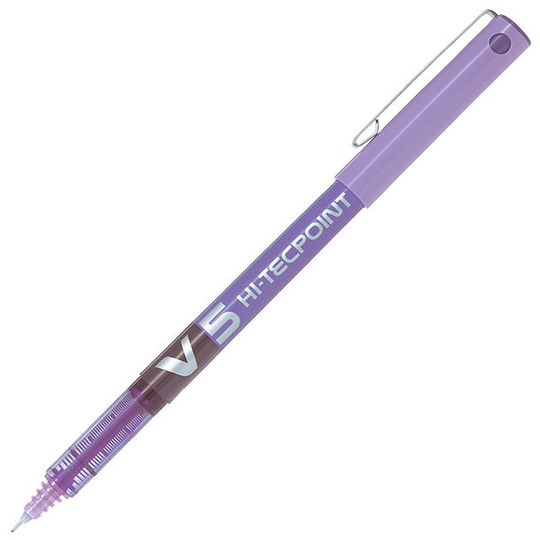 BOLÍGRAFO ROTULADOR CAPUCHÓN ROLLER PILOT V-5 VIOLETA