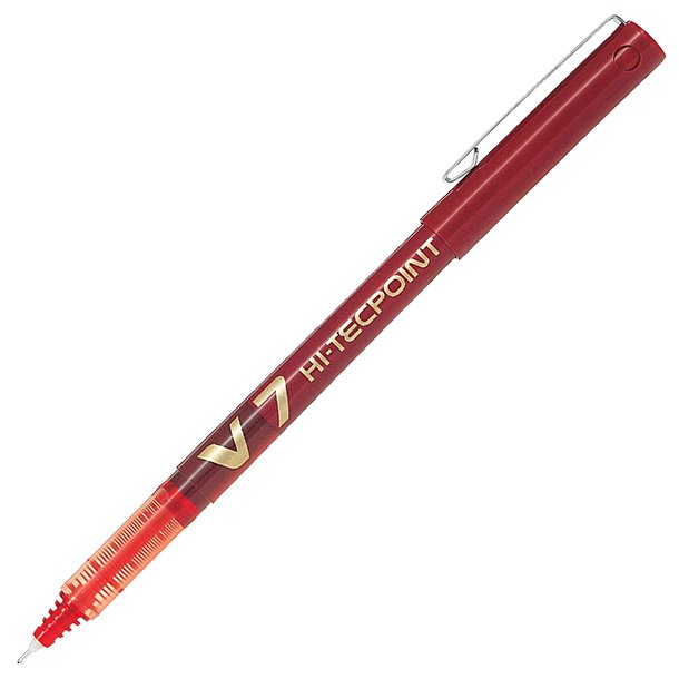 BOLÍGRAFO ROTULADOR CAPUCHÓN ROLLER PILOT V-7 ROJO