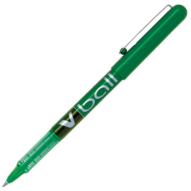 BOLÍGRAFO ROTULADOR CAPUCHÓN PILOT ROLLER V-BALL 05 VERDE