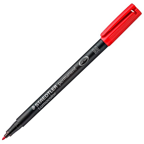 ROTULADOR MARCADOR PERMANENTE STAEDTLER COLOR ROJO LUMOCOLOR M 0,8 MM