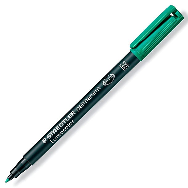 ROTULADOR MARCADOR PERMANENTE STAEDTLER COLOR VERDE LUMOCOLOR M 0,8 MM