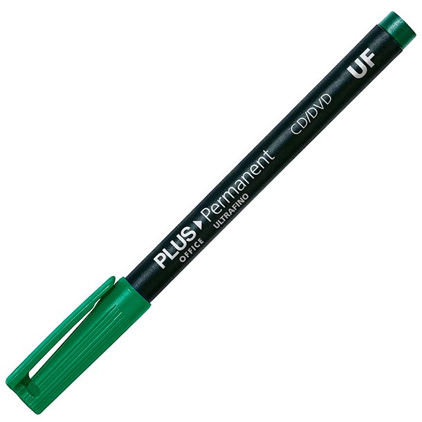 ROTULADOR MARCADOR PERMANENTE PLUS OFFICE ULTRAFINO 0,4MM COLOR VERDE