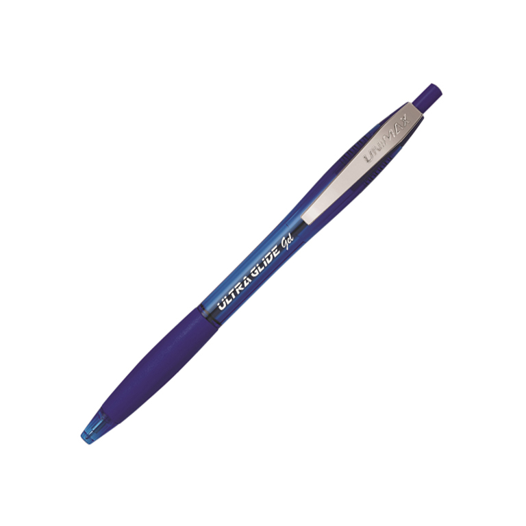 BOLÍGRAFO RETRACTIL PLUS UNIMAX OFFICE ULTRAGLIDE STEEL GEL COLOR AZUL