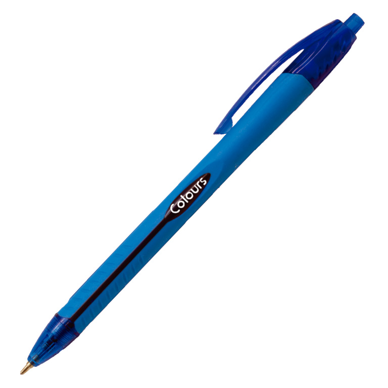 BOLÍGRAFO RETRACTIL  CAMPUS COLOURS COLOR AZUL TACTO GOMA 0,7 MM