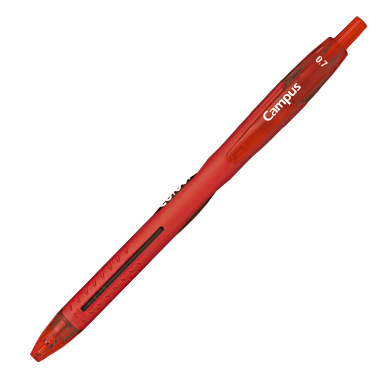 BOLÍGRAFO RETRACTIL CAMPUS COLOURS COLOR ROJO TACTO GOMA 0,7 MM