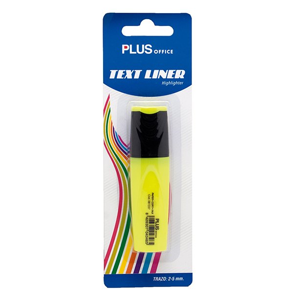 ROTULADOR MARCADOR FLUORESCENTE PLUS OFFICE TEXT LINER COLOR AMARILLO FLUOR BLÍSTER 