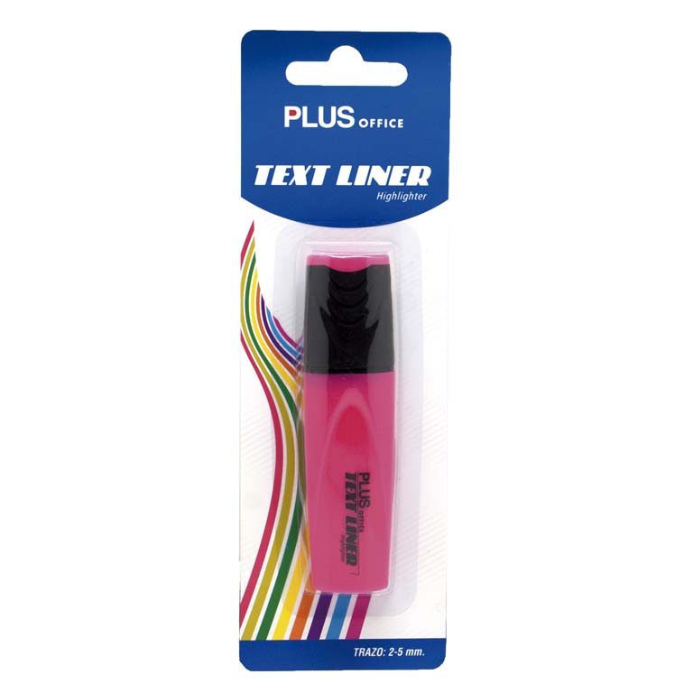 ROTULADOR MARCADOR FLUORESCENTE PLUS OFFICE TEXT LINER COLOR ROSA FLUOR BLÍSTER