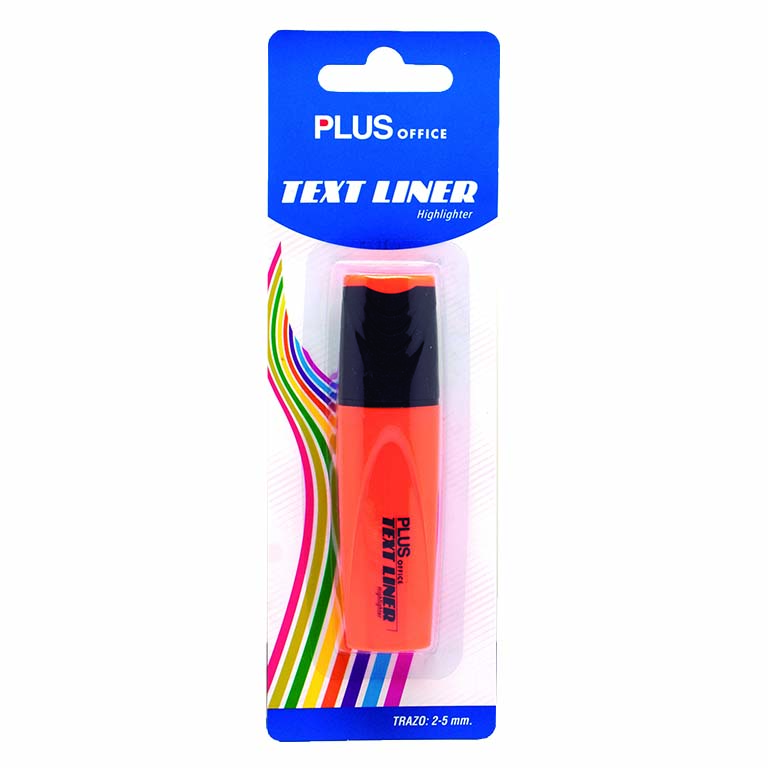 ROTULADOR MARCADOR FLUORESCENTE PLUS OFFICE TEXT LINER COLOR NARANJA FLUOR BLÍSTER