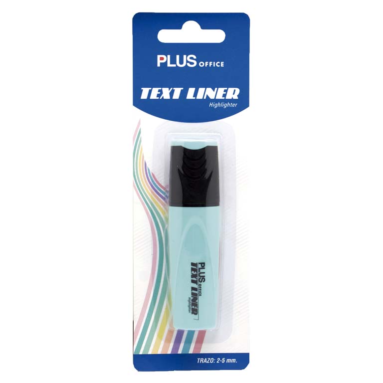 ROTULADOR MARCADOR FLUORESCENTE PLUS OFFICE TEXT LINER COLOR AZUL PASTEL FLUOR BLÍSTER