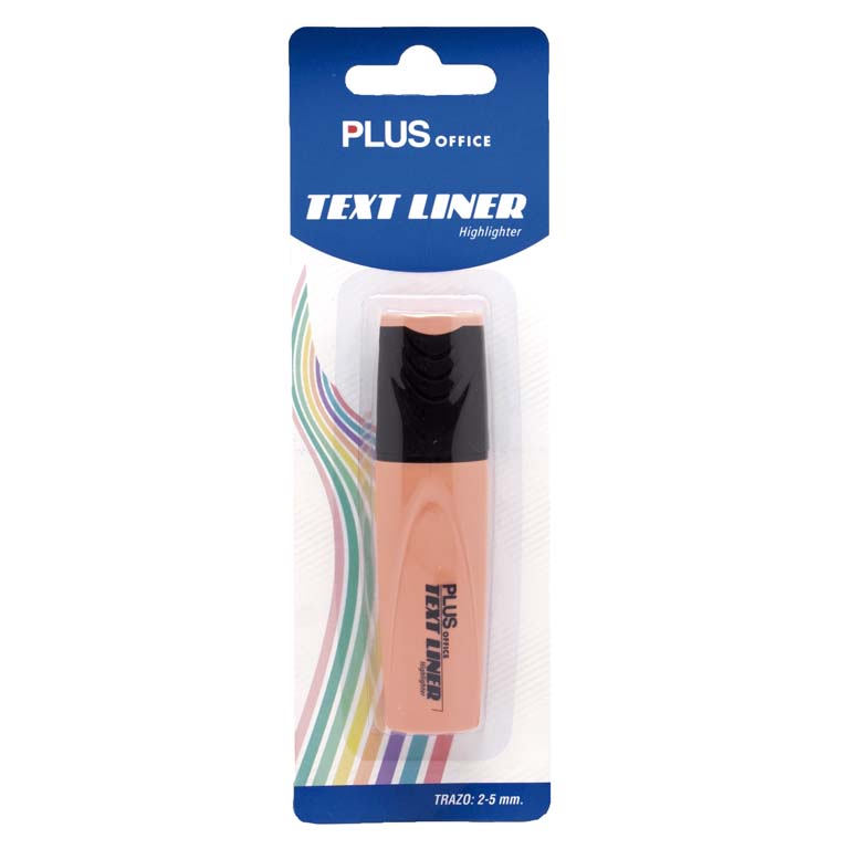 ROTULADOR MARCADOR FLUORESCENTE PLUS OFFICE TEXT LINER COLOR NARANJA PASTEL FLUOR BLÍSTER