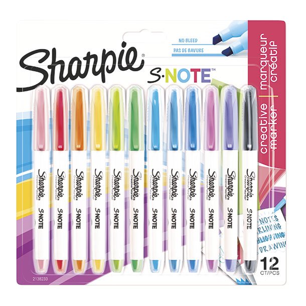 ROTULADOR SHARPIE S-NOTES 12 COLORES