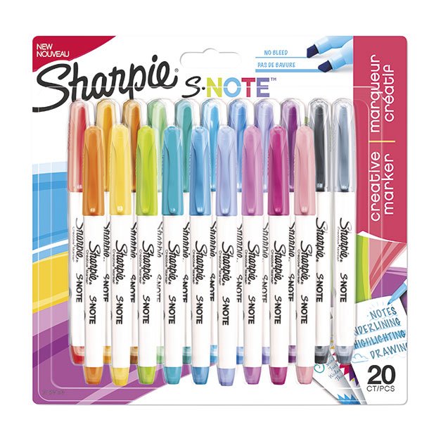 ROTULADOR SHARPIE S-NOTES 20 COLORES