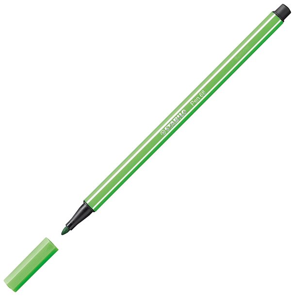 ROTULADOR STABILO PEN 68 PUNTA DE FIBRA ACUARELABLE COLOR VERDE HOJA 1 MM