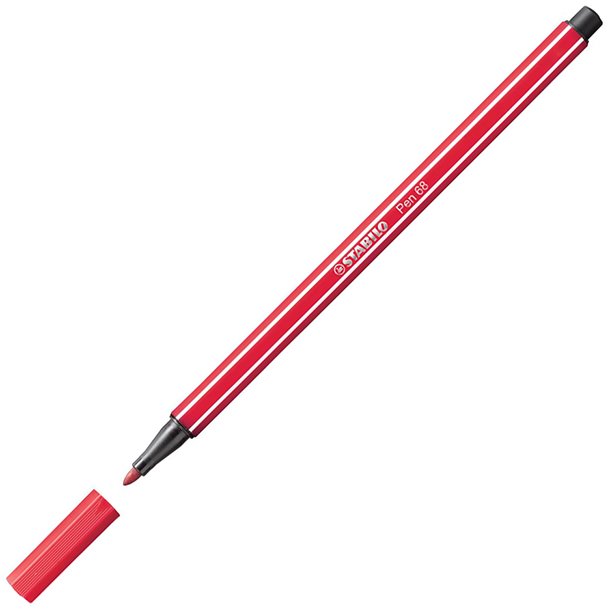 ROTULADOR STABILO PEN 68 PUNTA DE FIBRA ACUARELABLE COLOR ROJO OSCURO 1 MM