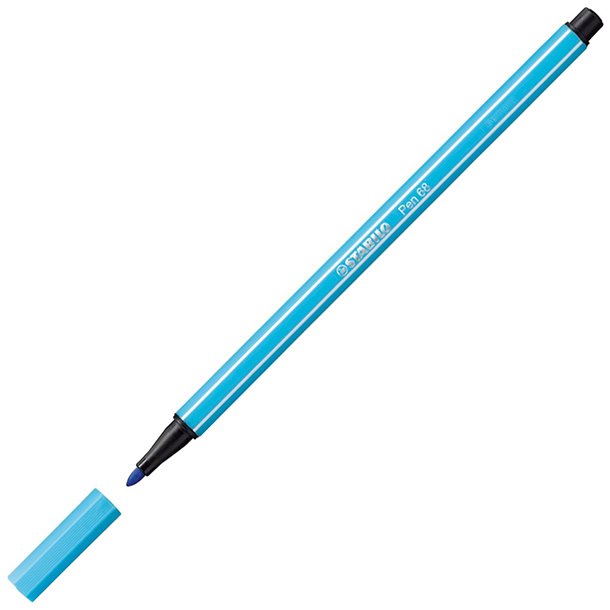 ROTULADOR STABILO PEN 68 PUNTA DE FIBRA ACUARELABLE COLOR AZUL CELESTE 1 MM