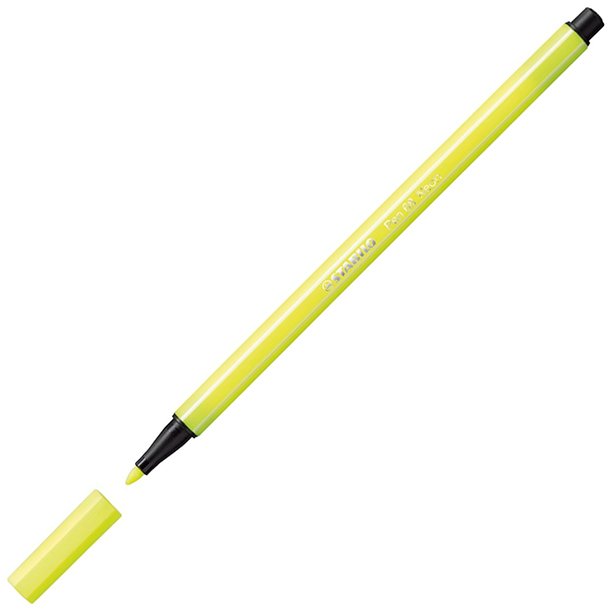 ROTULADOR STABILO PEN 68 PUNTA DE FIBRA ACUARELABLE COLOR AMARILLO FLÚOR 1 MM