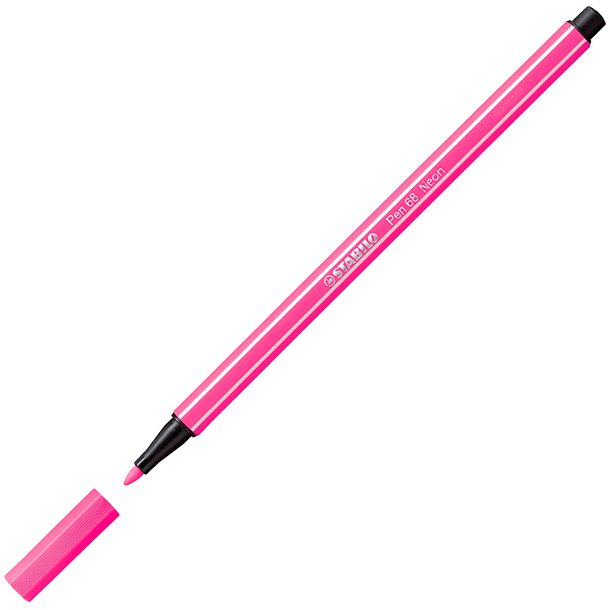 ROTULADOR STABILO PEN 68 PUNTA DE FIBRA ACUARELABLE COLOR ROSA FLÚOR 1 MM