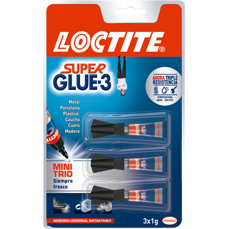 PEGAMENTO LOCTITE SUPER GLUE -3 1G BLISTES MINI TRIO