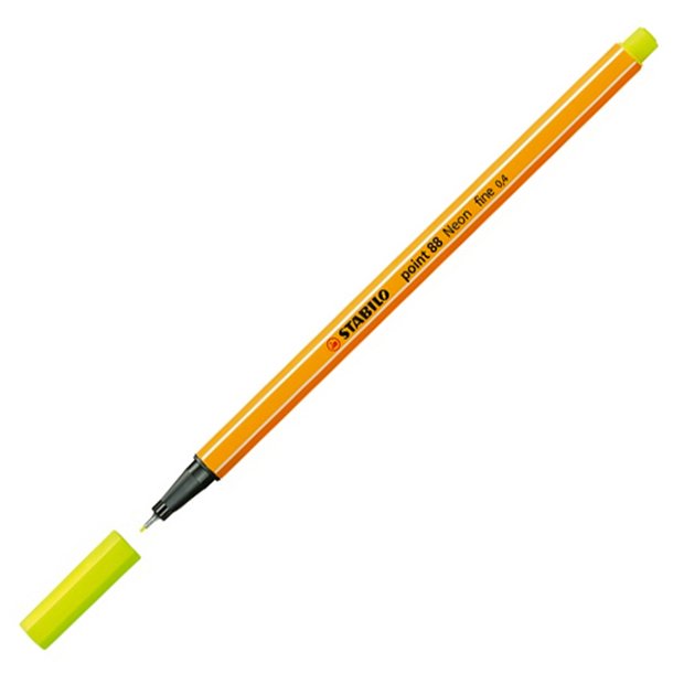 ROTULADOR STABILO POINT 88 PUNTA DE FIBRA COLOR AMARILLO LIMÓN 0,4 MM