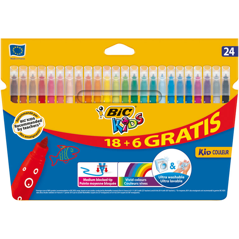 ROTULADORES BIC KIDS COULEUR 24 COLORES