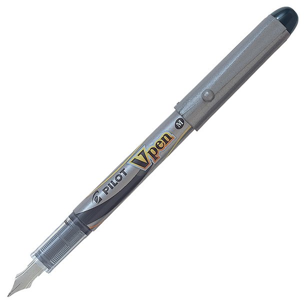 PLUMA PILOT V-PEN SILVER NEGRO