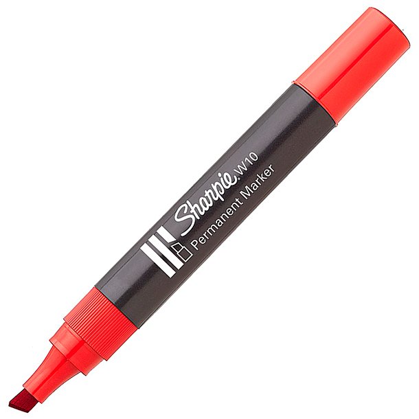 ROTULADOR MARCADOR PERMANENTE SHARPIE JUMBO W10 PUNTA BISELADA COLOR ROJO 2,5-5,5 MM