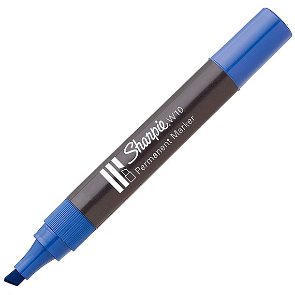 ROTULADOR MARCADOR PERMANENTE SHARPIE JUMBO W10 PUNTA BISELADA COLOR AZUL 2,5-5,5 MM