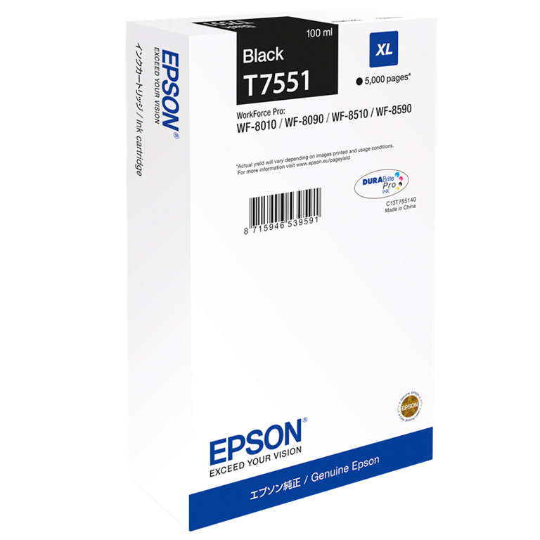 CARTUCHO INK-JET EPSON T7551 XL NEGRO