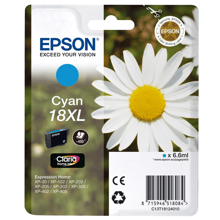 CARTUCHO INK-JET EPSON 18XL C13T18124010 CIAN