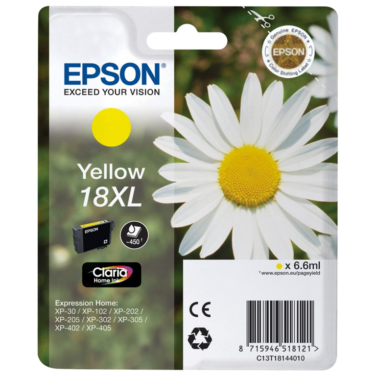 CARTUCHO INK-JET EPSON 18XL C13T18144010 AMARILLO