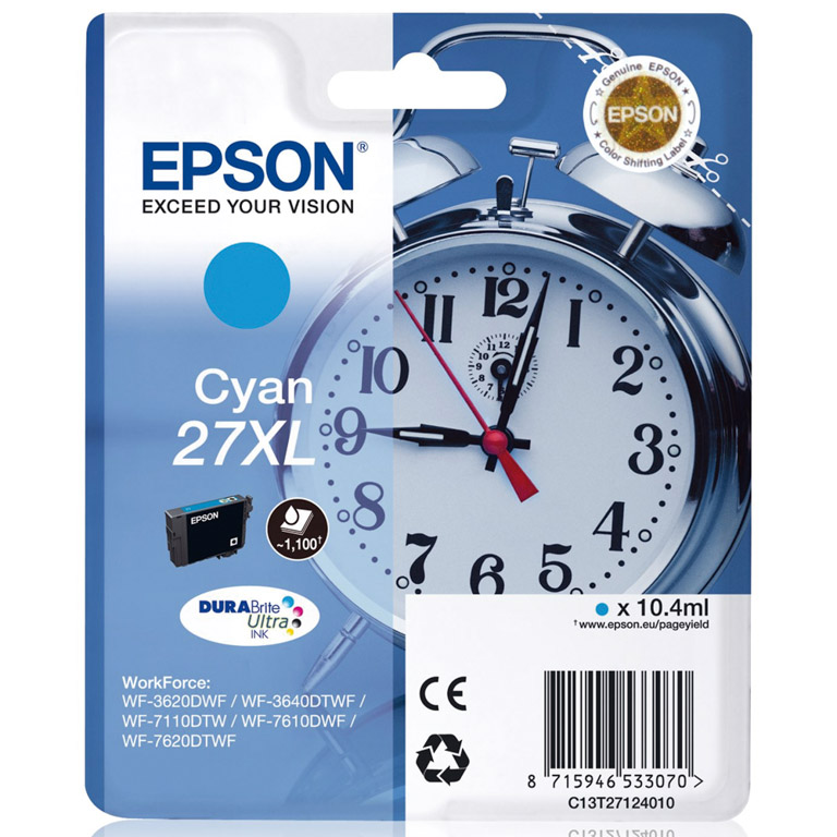 CARTUCHO INK-JET EPSON 27XL C13T27124020 CIAN