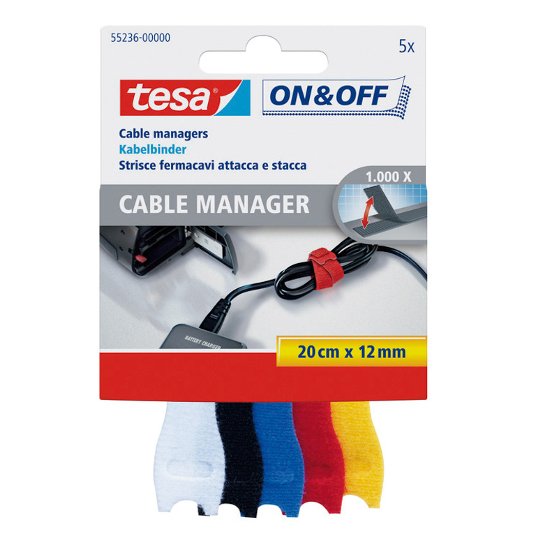 ORGANIZADOR DE CABLES TESA TIRAS AUTOSUJECIÓN