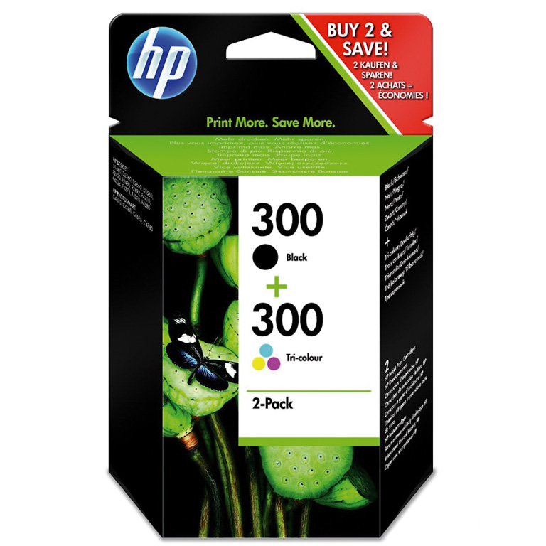 CARTUCHO INK-JET HP 300 NEGRO + TRICOLOR CN637EE PACK 2 UNIDADES