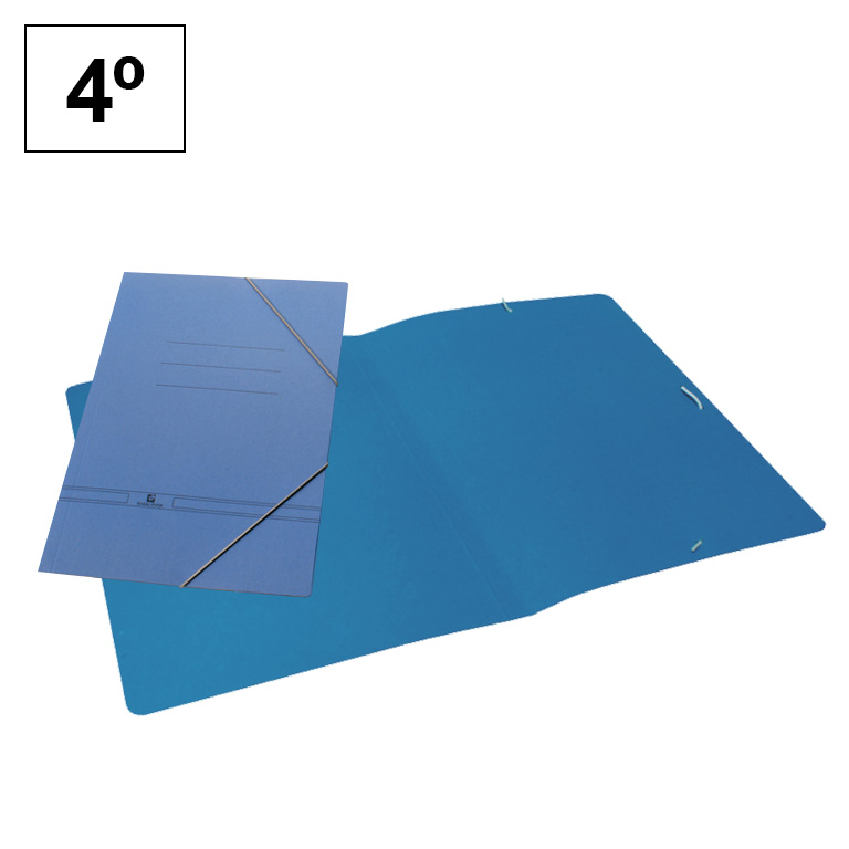 CARPETA CON GOMAS MAKRO PAPER CUARTO SIN SOLAPAS CARTON PINTADO AZUL