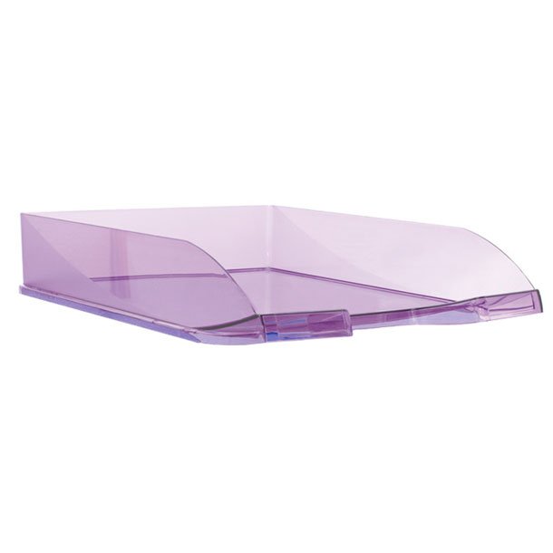 BANDEJA SOBREMESA PLASTICO PLUS OFFICE 256X348X66 MM COLOR VIOLETA TRASLUCIDO	