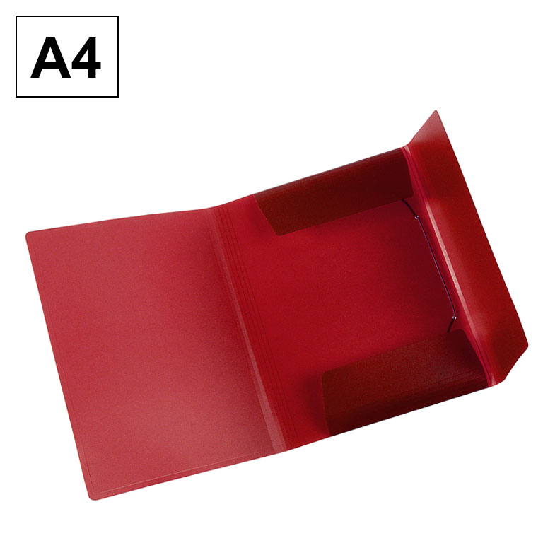 CARPETA PLUS OFFICE A4 247X320 MM. GOMAS Y SOLAPAS POLIPROPILENO COLOR ROJO